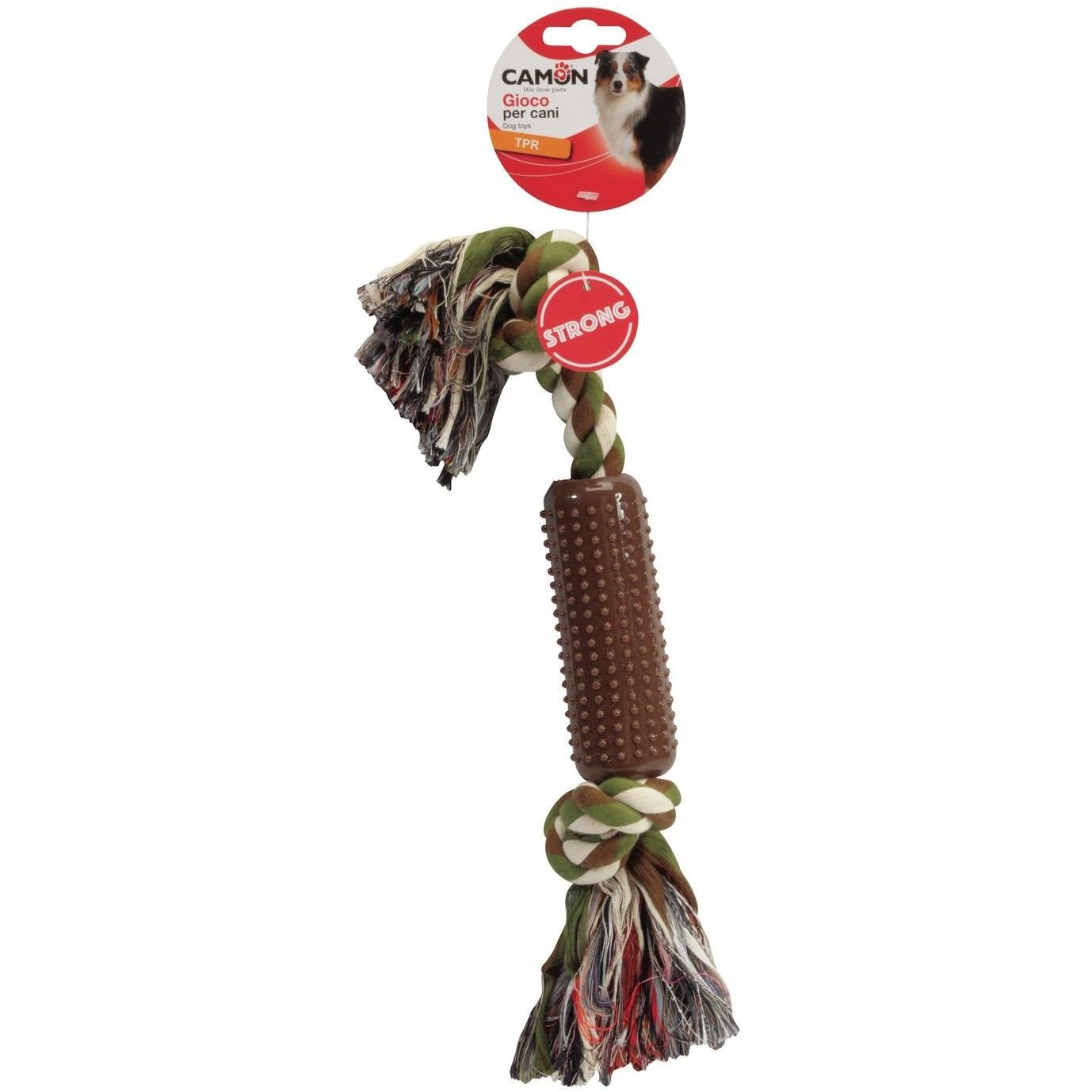 Іграшка для собак Camon хлопковая веревка с цилиндром, 41 см - фото 1