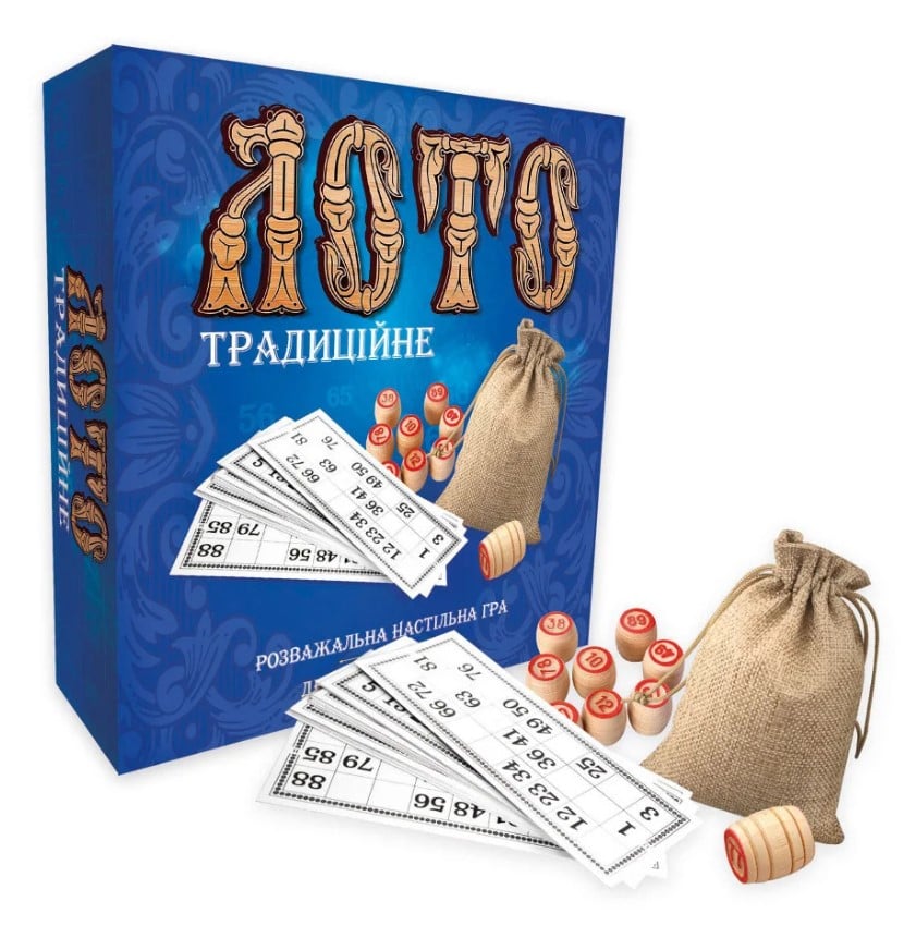 Настольная игра Strateg Лото Традиционное, с деревянными бочонками, на украинском языке (30315) - фото 1
