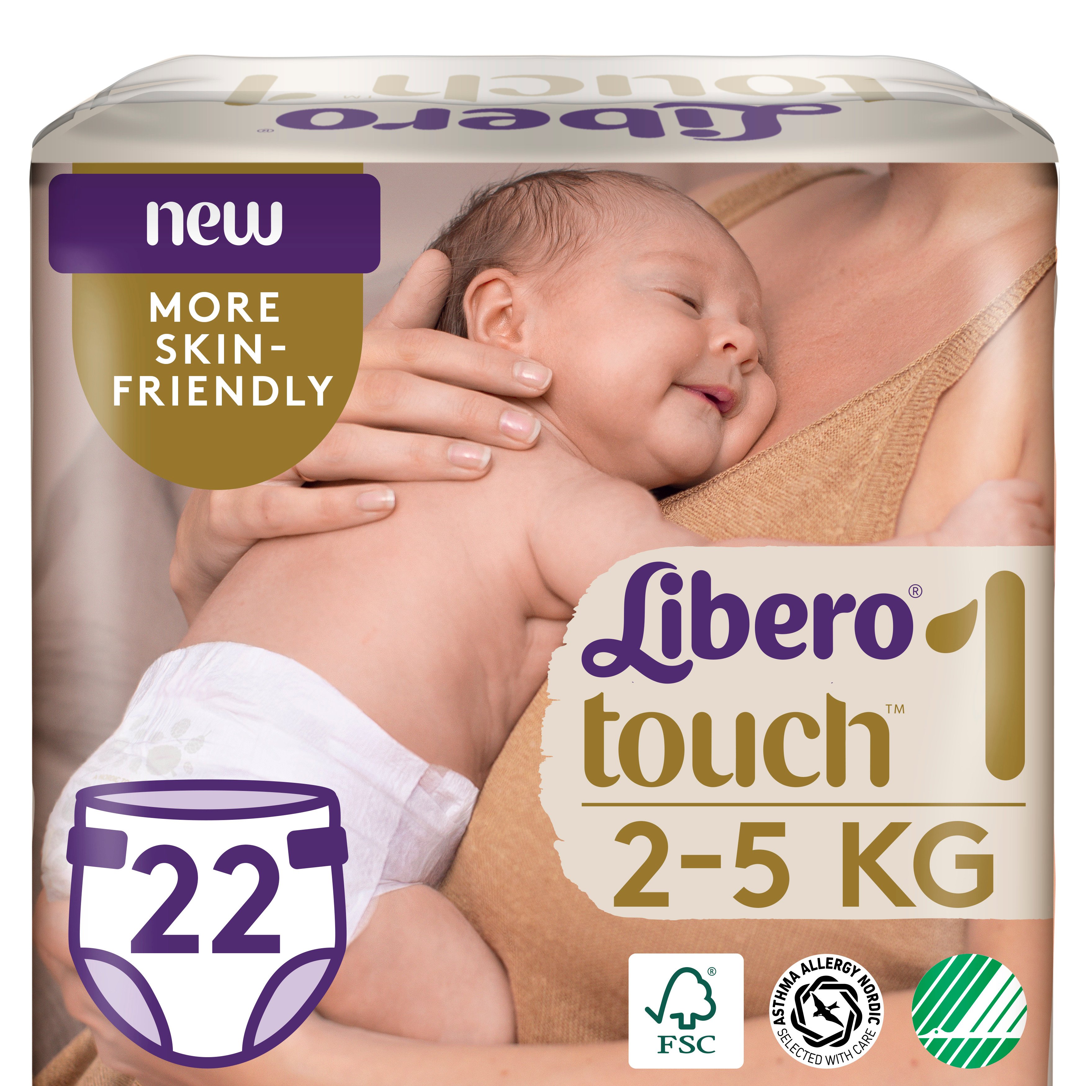 Підгузки Libero Touch 1 (2-5 кг), 22 шт. (7977/806857) - фото 1