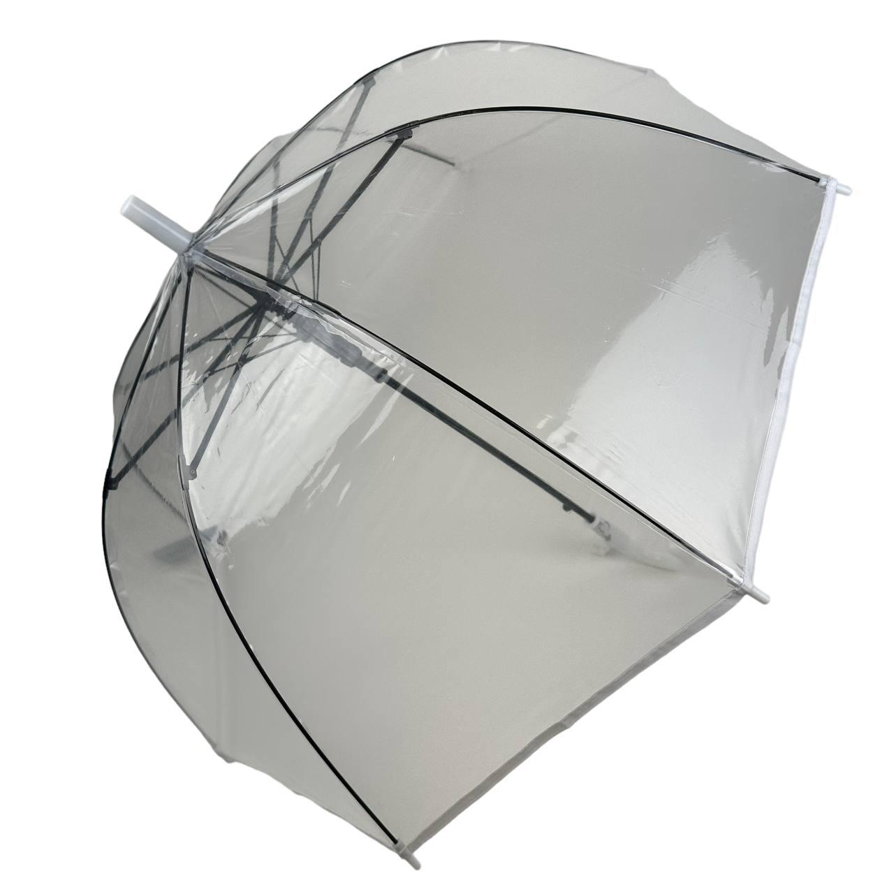 Жіноча парасолька-палиця напівавтомат Fiaba 75 см біла - фото 2