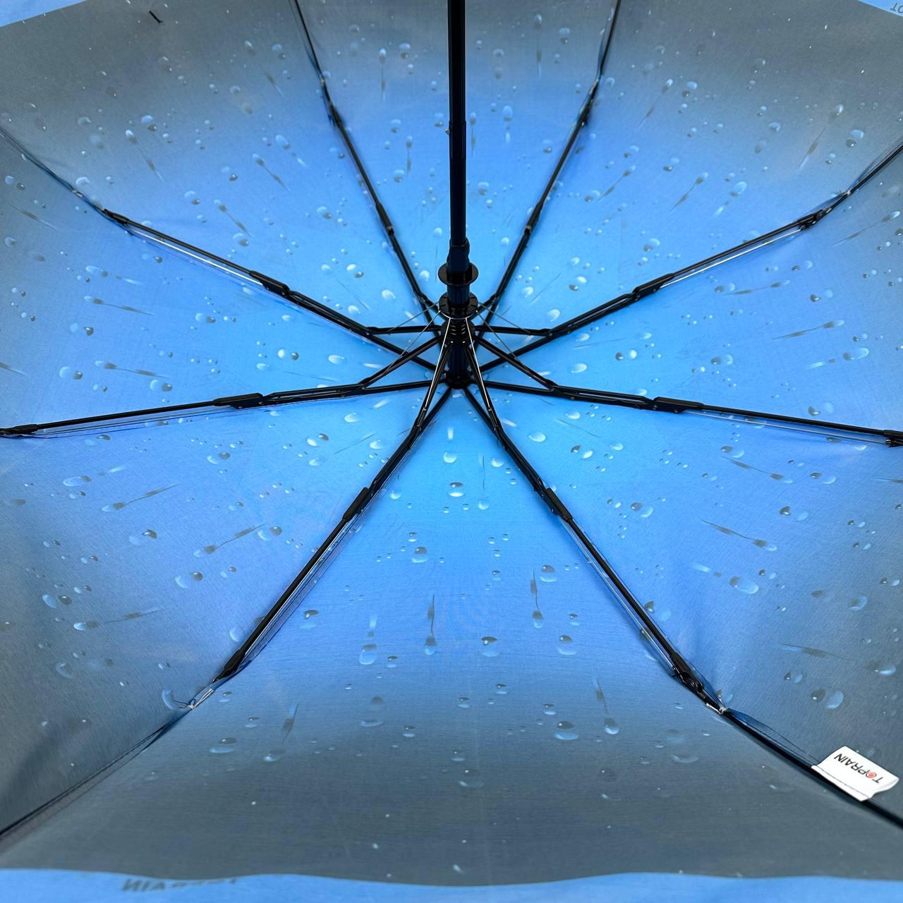Женский складной зонтик полуавтомат Toprain 98 см синий - фото 7