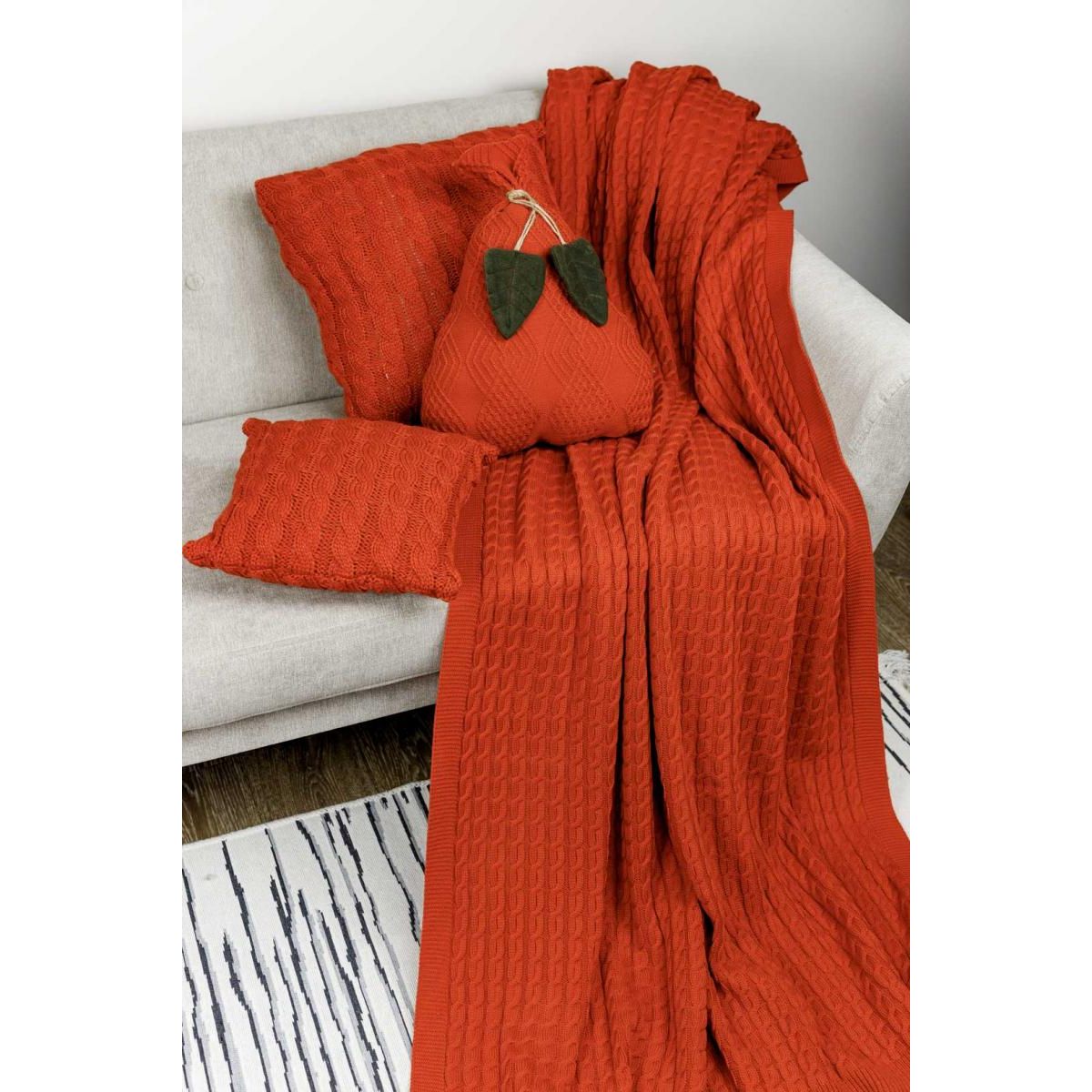 Декоративное текстильное изделие Прованс Подушка-груша, оранжевая, 40 см (30785) - фото 2