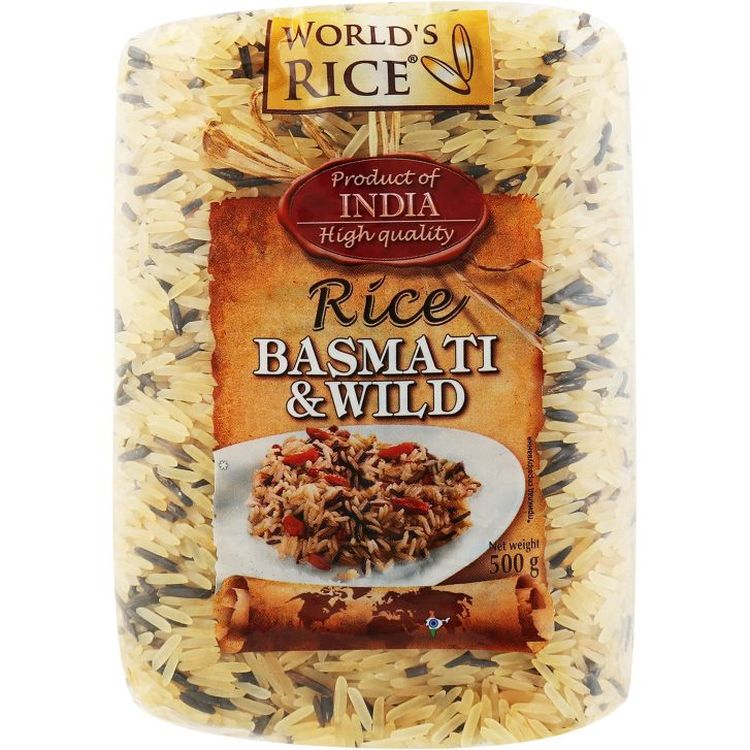 Смесь риса Басмати пропаренного и дикого World's Rice 500 г - фото 1