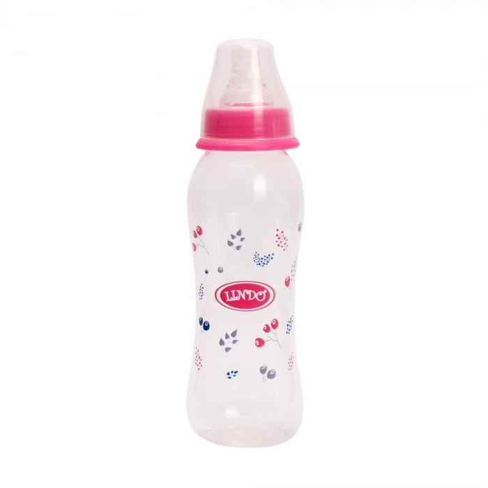 Бутылочка для кормления Lindo, изогнутая, 250 мл, розовый (Li 145 роз) - фото 1