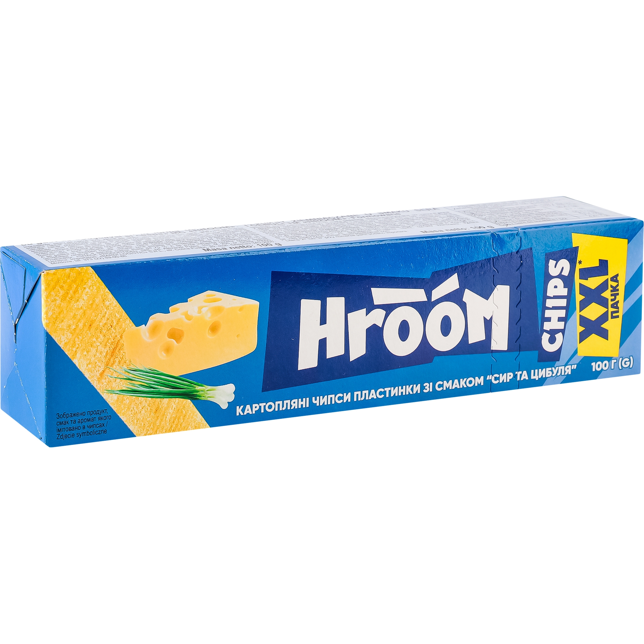Картопляні чипси пластинки Hroom! Сир та цибуля 100 г - фото 2