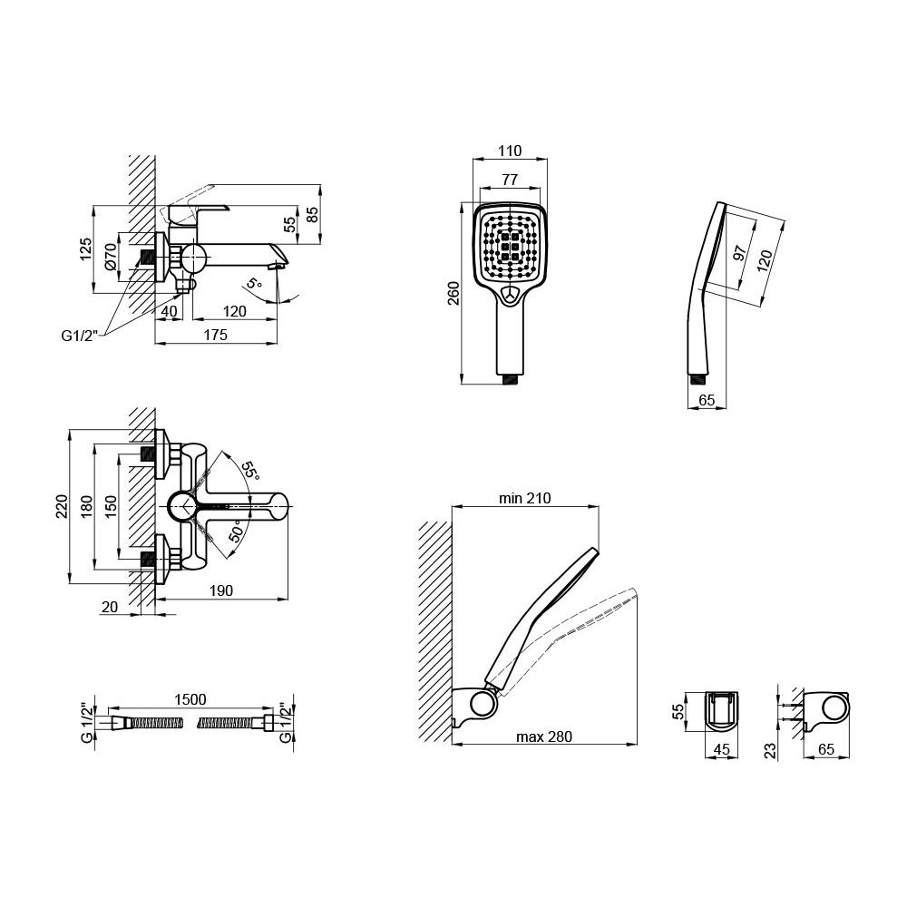 Смеситель для ванны Qtap Grand BCR 006 (QTGRABCR006) - фото 2