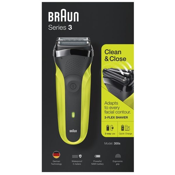 Электрическая бритва Braun Series 3 300s черно-салатовая - фото 3