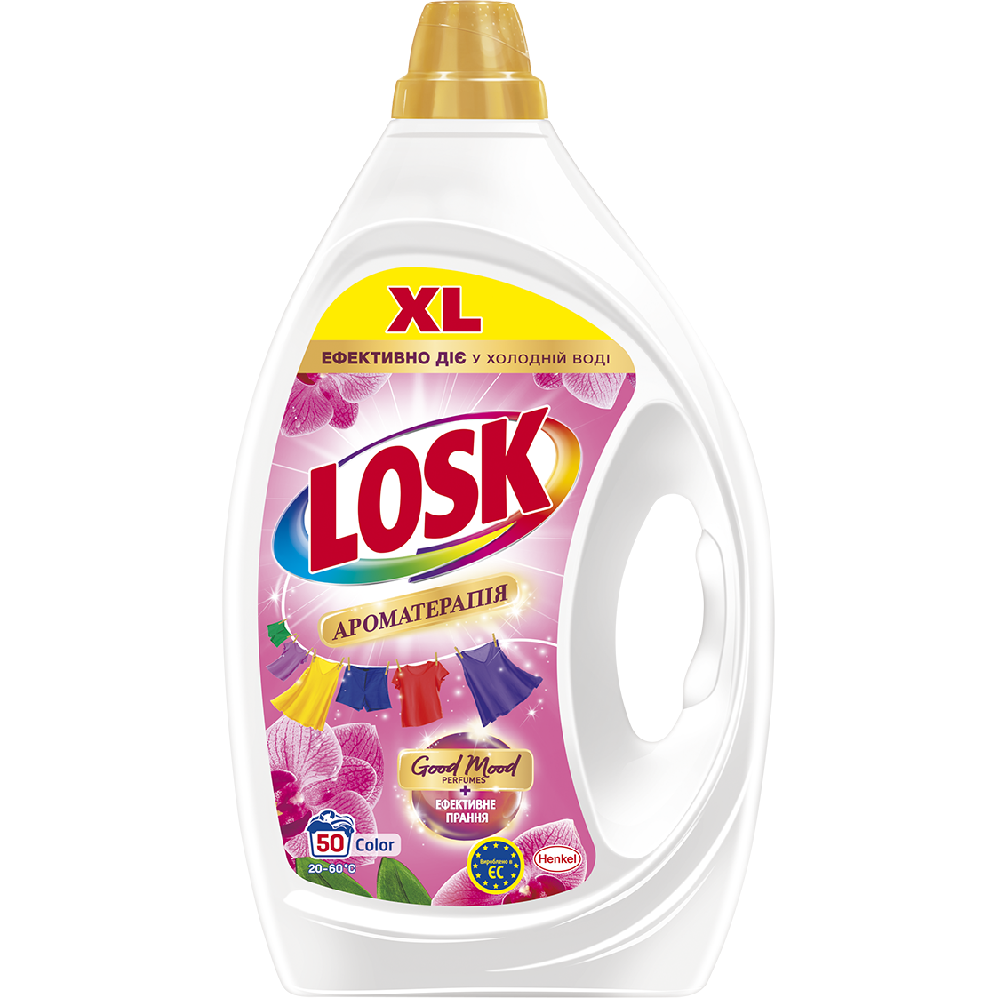 Гель для стирки Losk Колор Ароматерапия Эфирные масла и аромат Малазийского цветка 2.25 л - фото 1