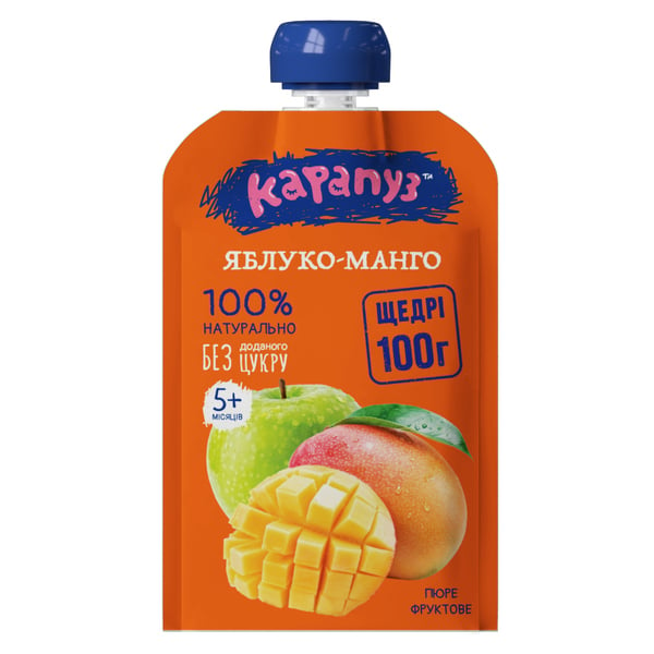 Пюре Карапуз Яблуко-манго, doy-pack, 100 г - фото 1