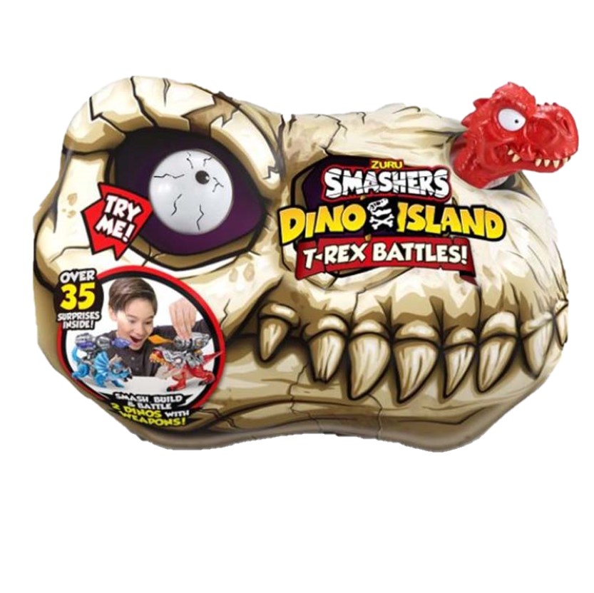 Набор Zuru Smashers Monster Wheels Dino Island Red Dino Skull (74102A) - фото 1