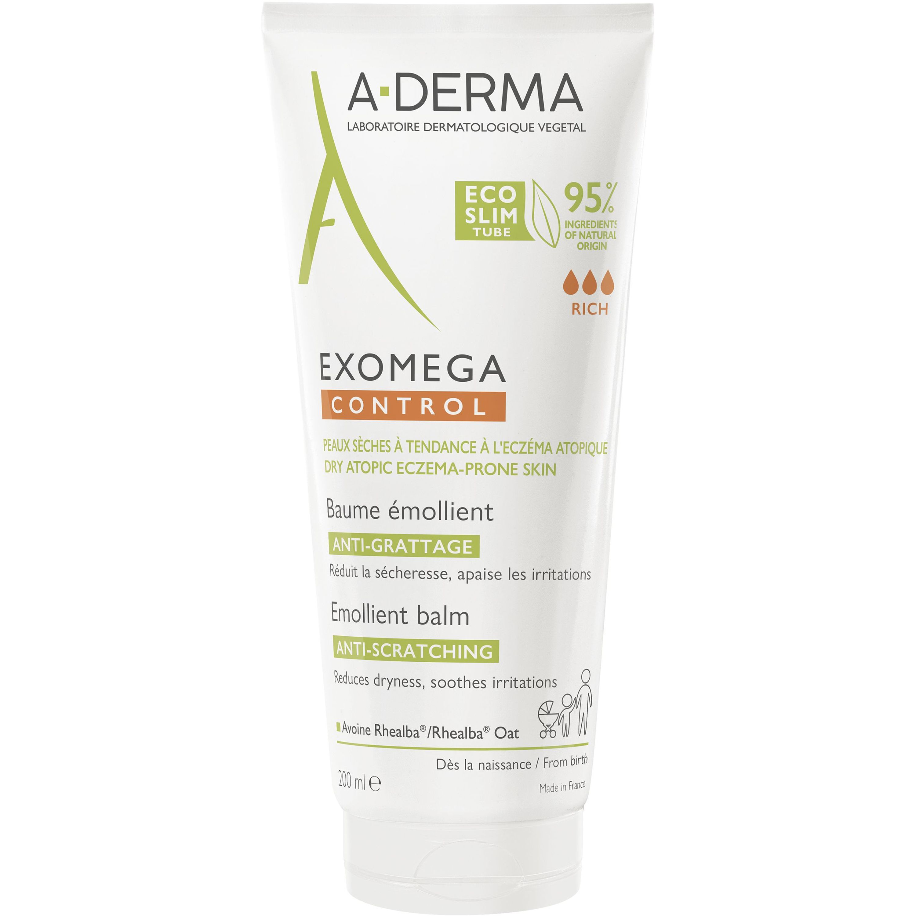 Бальзам-эмолент для тела и лица A-Derma Exomega Control 200 мл - фото 1