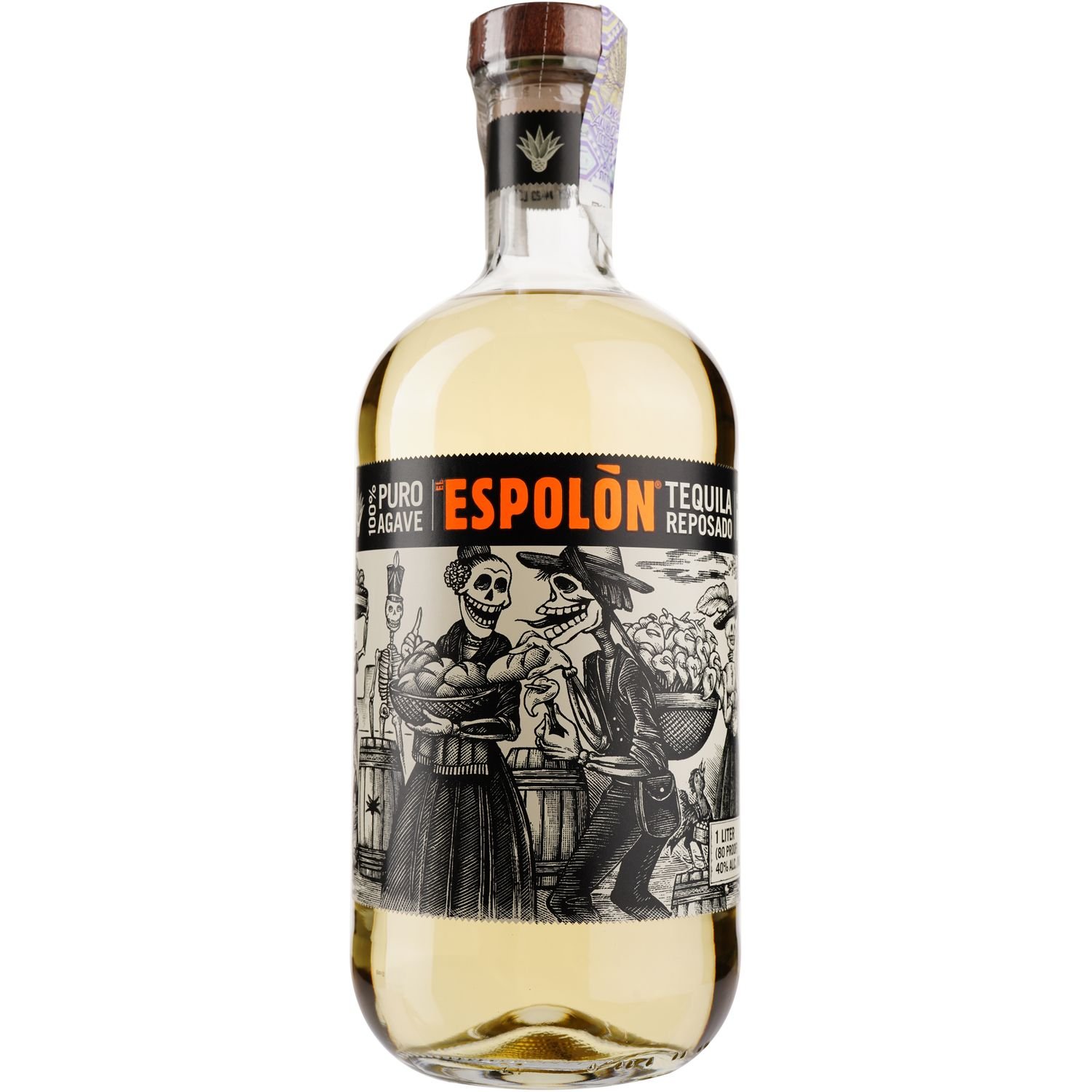 Текила Espolon Reposado 100% Agave, 40%, 1 л - фото 1