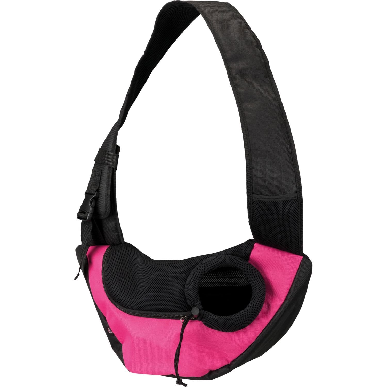 Сумка-переноска для собак Trixie Sling, полиэстер, фронтальная, до 5 кг, 50х25х18 см, розовая с черным - фото 1