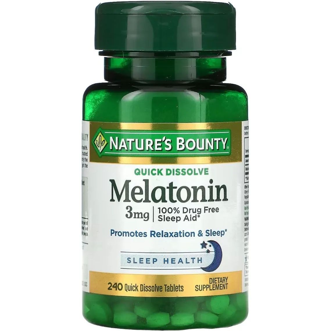 Мелатонин быстро растворимый Nature's Bounty Melatonin вкус вишни 3 мг 240 таблеток - фото 1