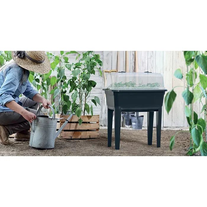 Горщик для рослин Prosperplast Respana Planter Set у вигляді грядки з кришкою 52 л сірий (DREP770-S433) - фото 3