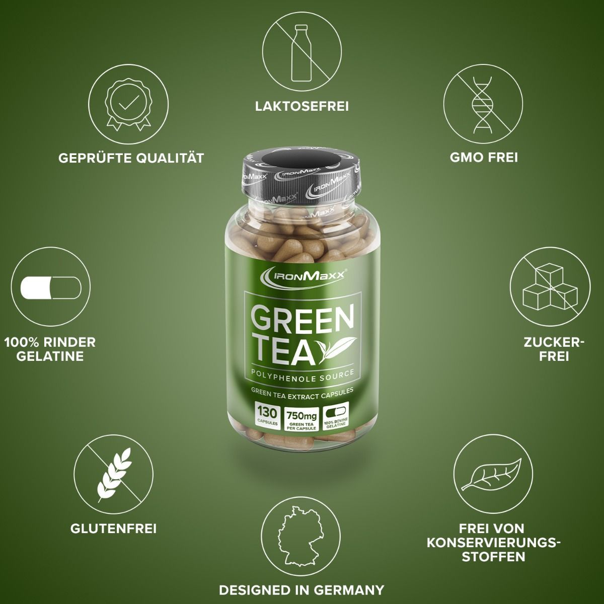Натуральная добавка IronMaxx Green Tea130 капсул - фото 3
