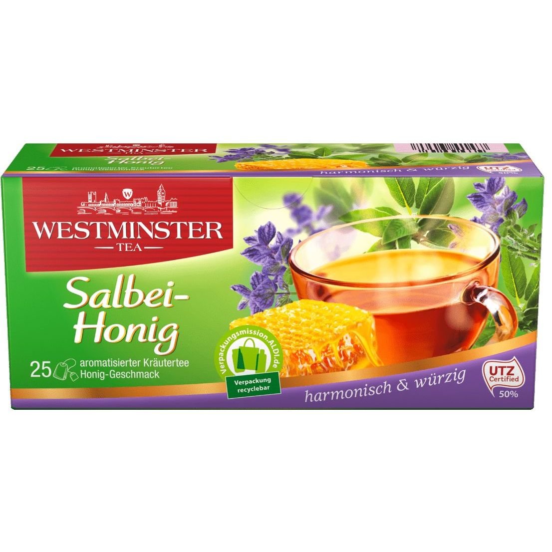 Чай травяной Westminster Шалфей и мед, 75 г (25 шт. х 3 г) (895450) - фото 1