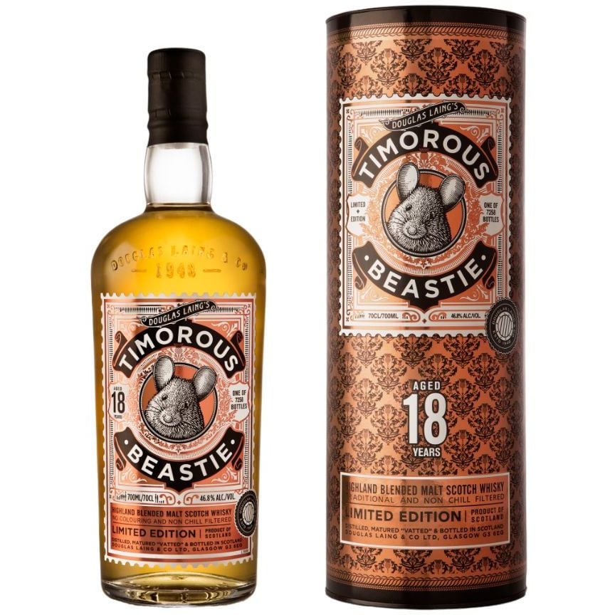 Виски Douglas Laing Timorous Beastie 18 yo Blended Malt Scotch Whisky 46.8% 0.7 л - фото 1