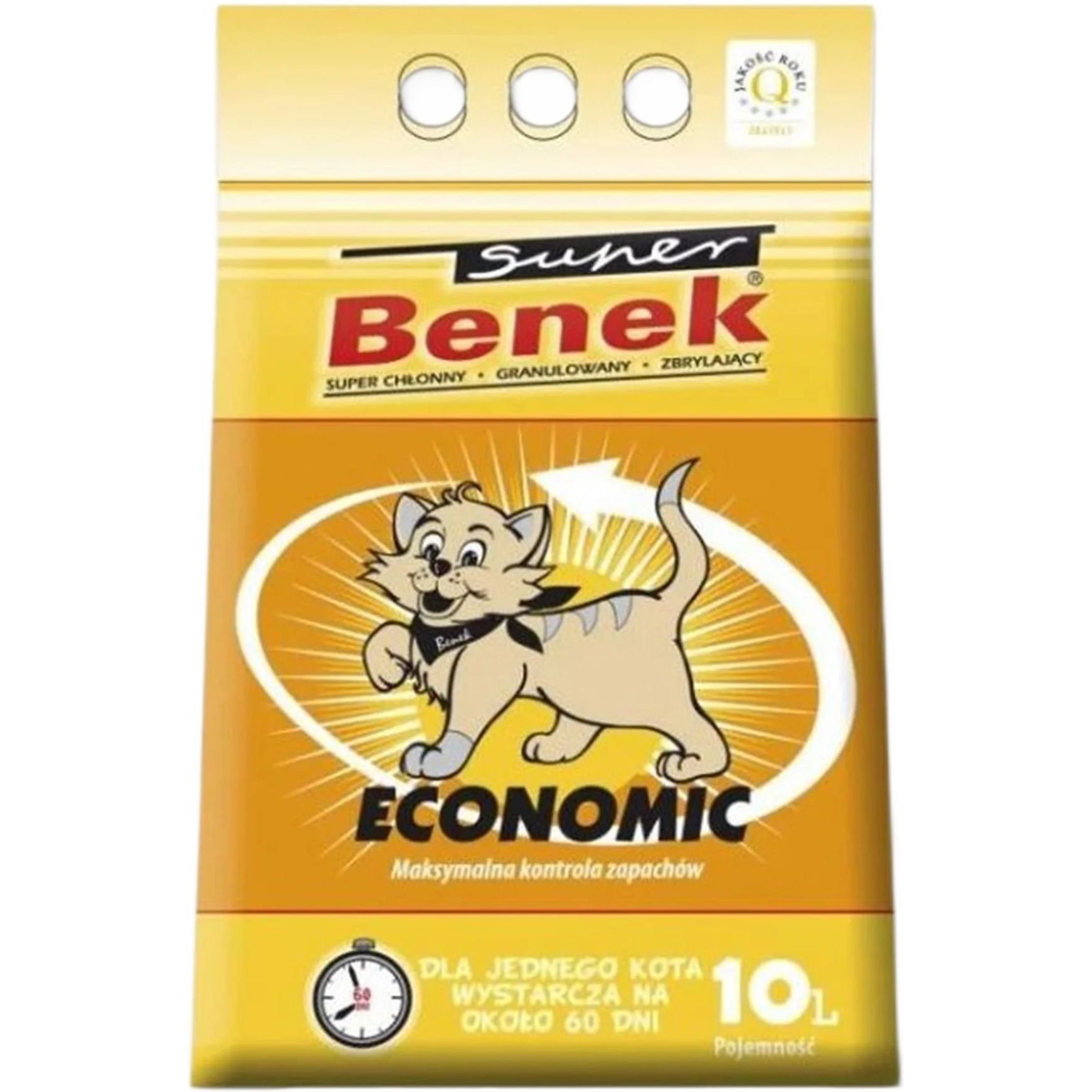Бентонітовий наповнювач для котячого туалету Super Benek Economic натуральний 10 л - фото 1