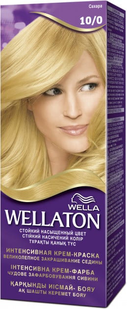 Стійка крем-фарба для волосся Wellaton, відтінок 10/0 (сахара), 110 мл - фото 1