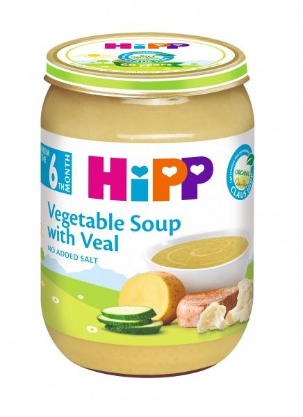 Органічний овочевий суп з ніжною телятиною HiPP, 190 г - фото 1