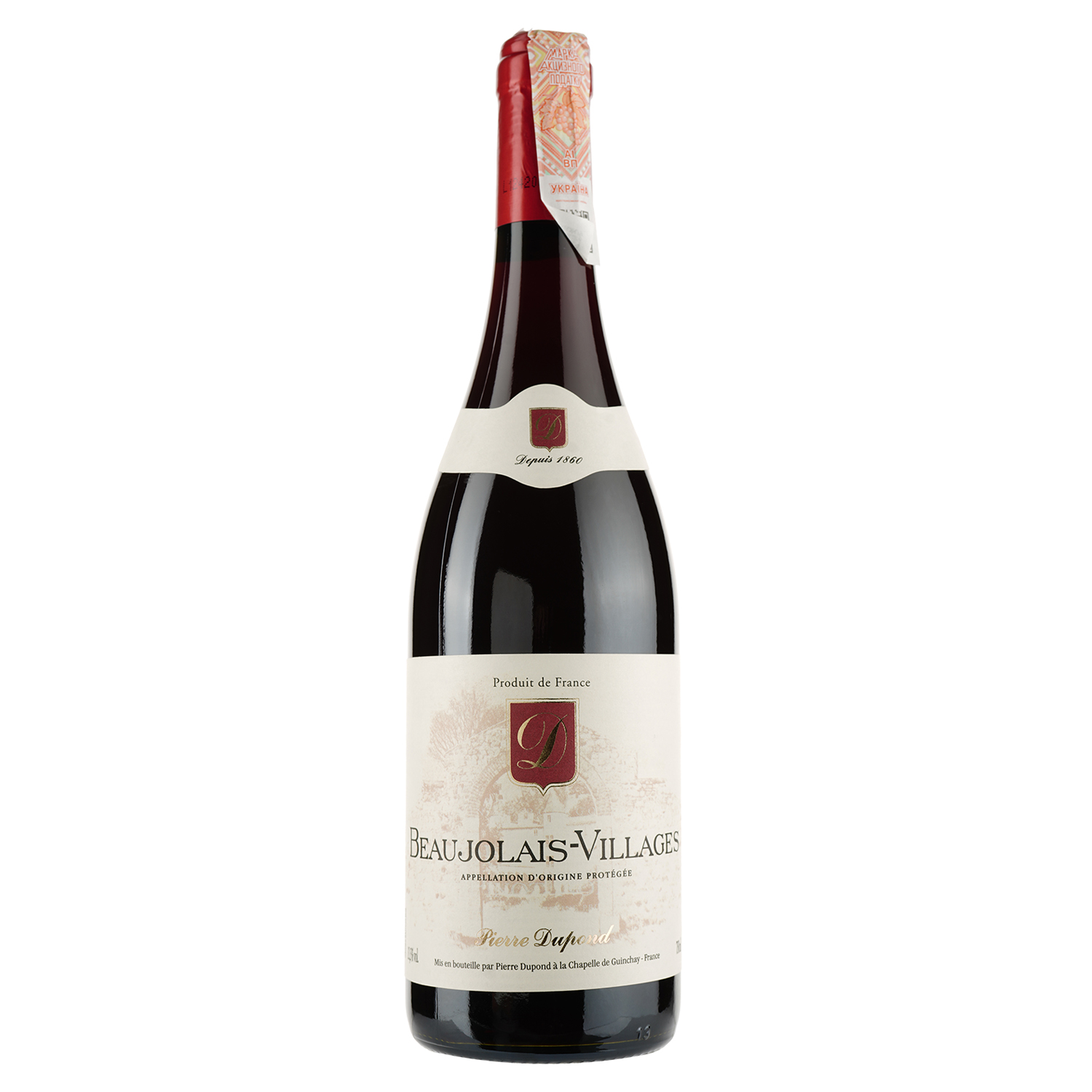 Вино Pierre Dupond Beaujolais Villages, красное, сухое, 13%, 0,75 л - фото 1