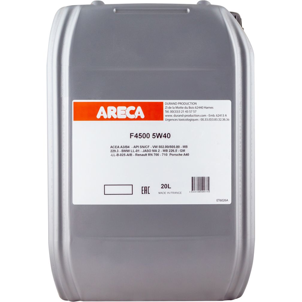Моторное масло Аreca F4500 5W40 20 л - фото 1