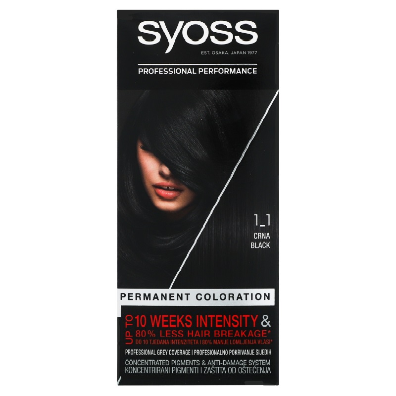Краска для волос Syoss 1-1 Черный, 115 мл - фото 1