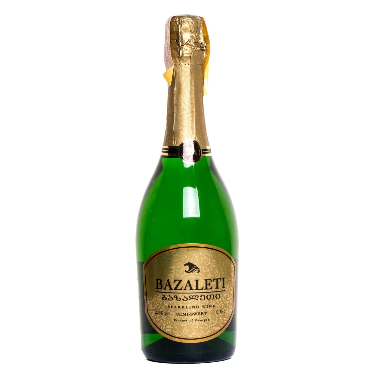 Вино игристое Bazaleti Semi-Sweet, белое, полусладкое, 12%, 0,75 л - фото 1