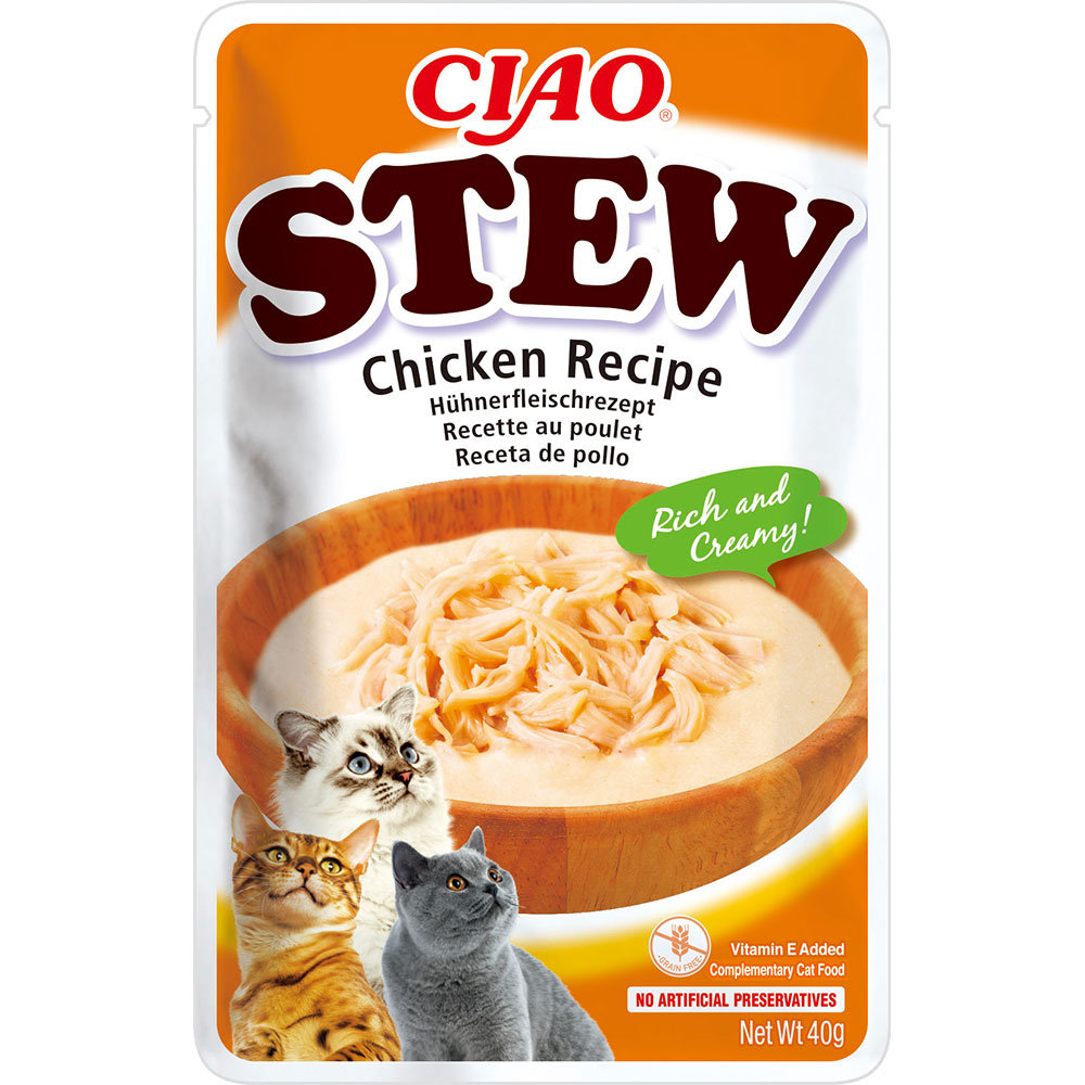 Вологий корм для котів Inaba Ciao Churu Stew з тушкованою куркою 40 г - фото 1