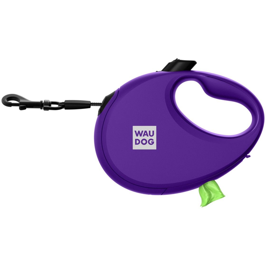 Поводок-рулетка для собак Waudog R-leash с контейнером для пакетов, светоотражающая лента, L до 40 кг, 5 м фиолетовый - фото 4