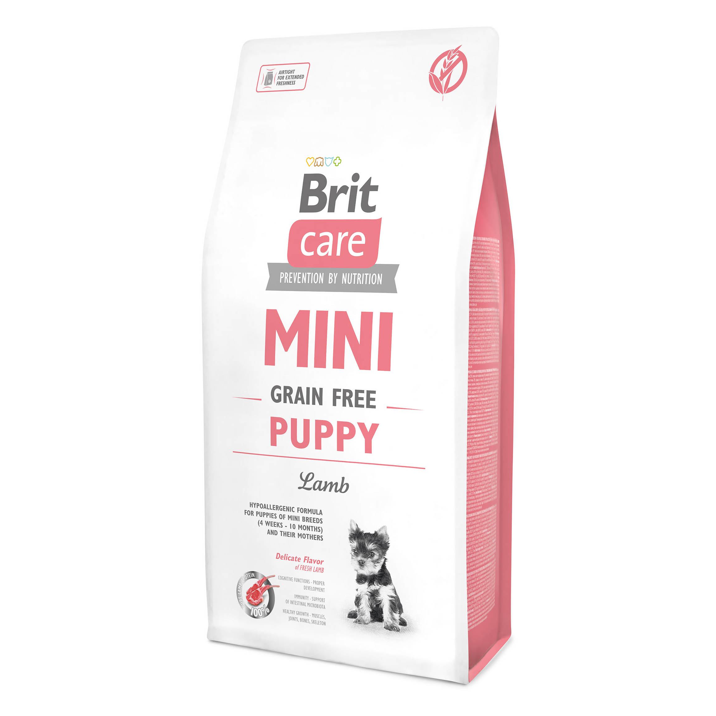 Беззерновой сухой корм для щенков миниатюрных пород Brit Care GF Mini Puppy Lamb, с ягненком, 7 кг - фото 1
