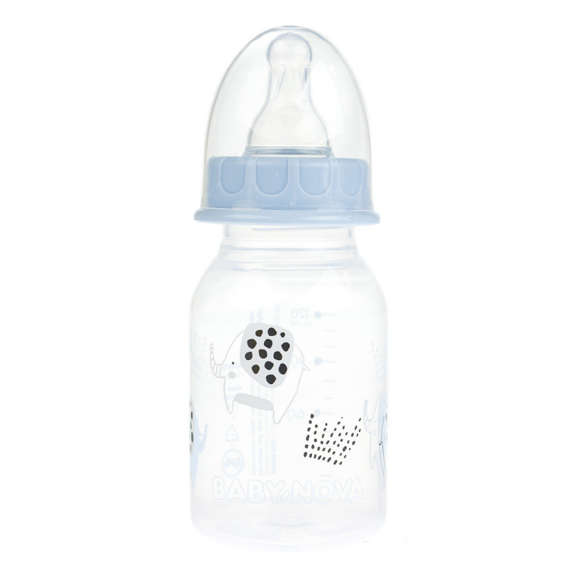 Пляшечка Baby-Nova Декор, 120 мл, блакитний (3960068) - фото 1