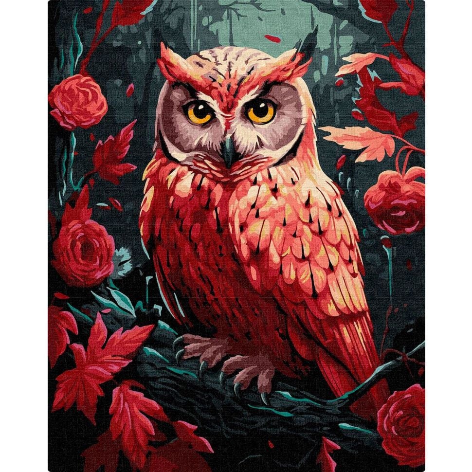 Картина по номерам Ideyka Красочная совушка с красками металлик KHO6579 40х50 см - фото 1