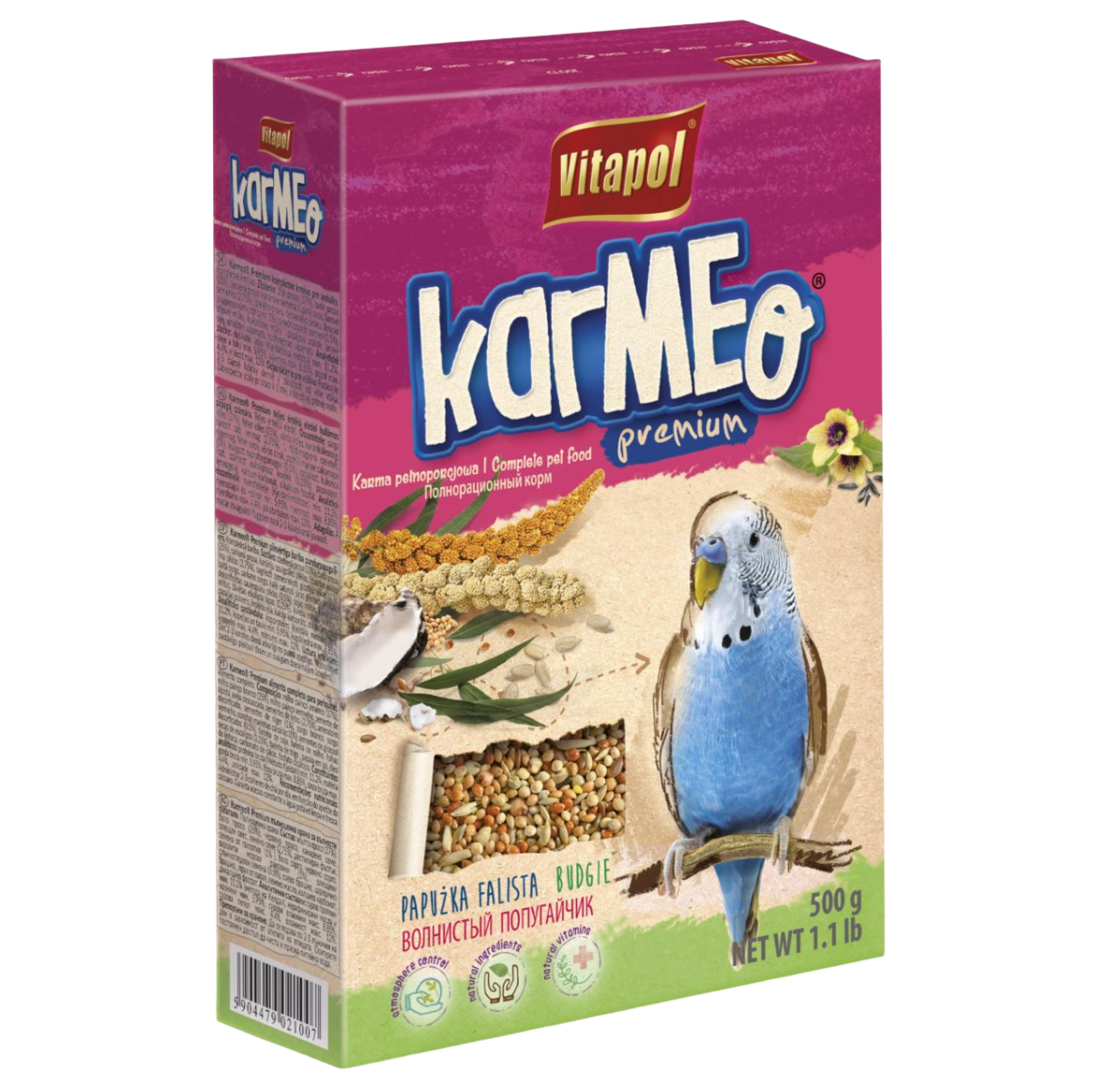 Преміум корм для хвилястих папуг Vitapol Karmeo, 500 г - фото 1