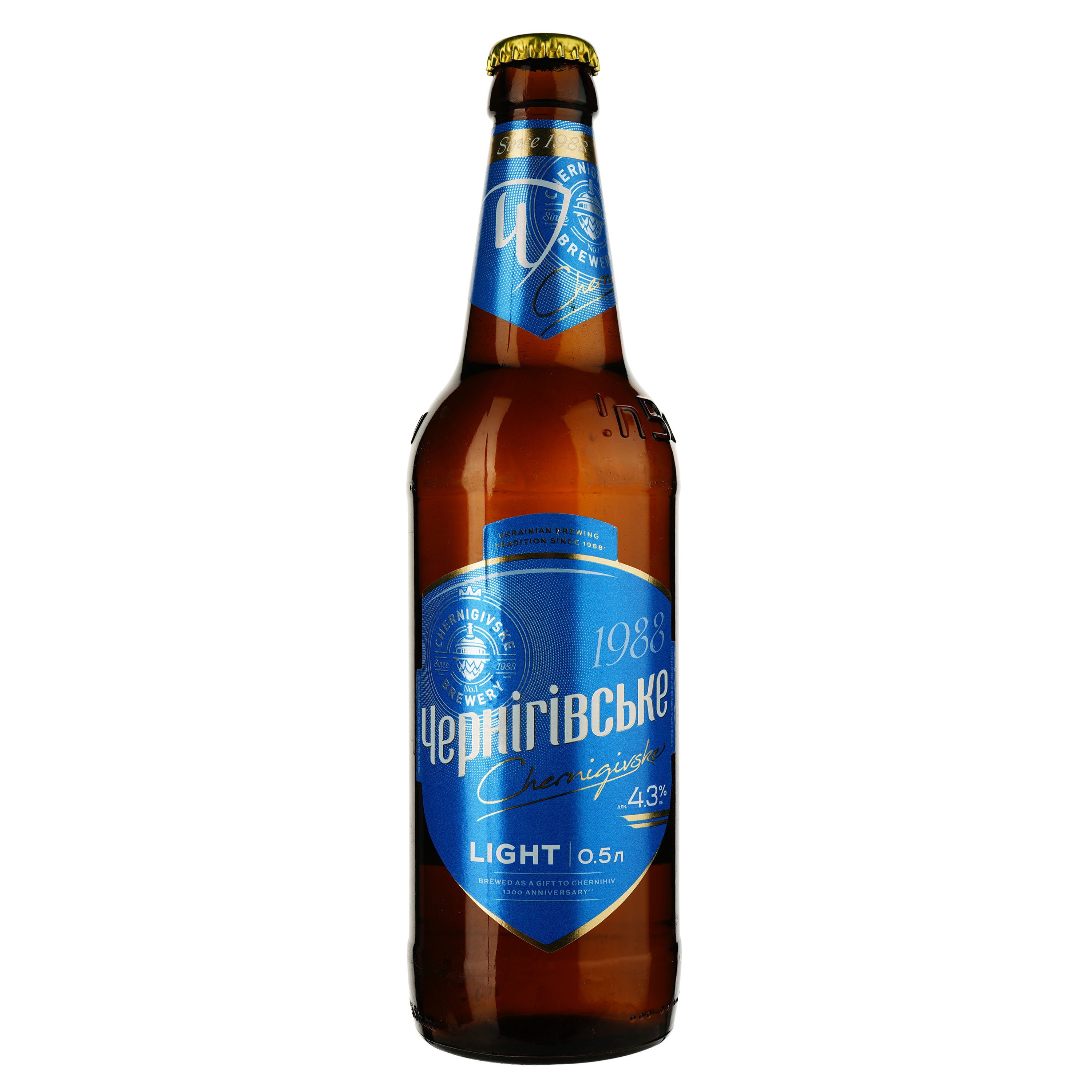 Пиво Чернігівське Light, светлое, 4,3%, 0,5 л - фото 1
