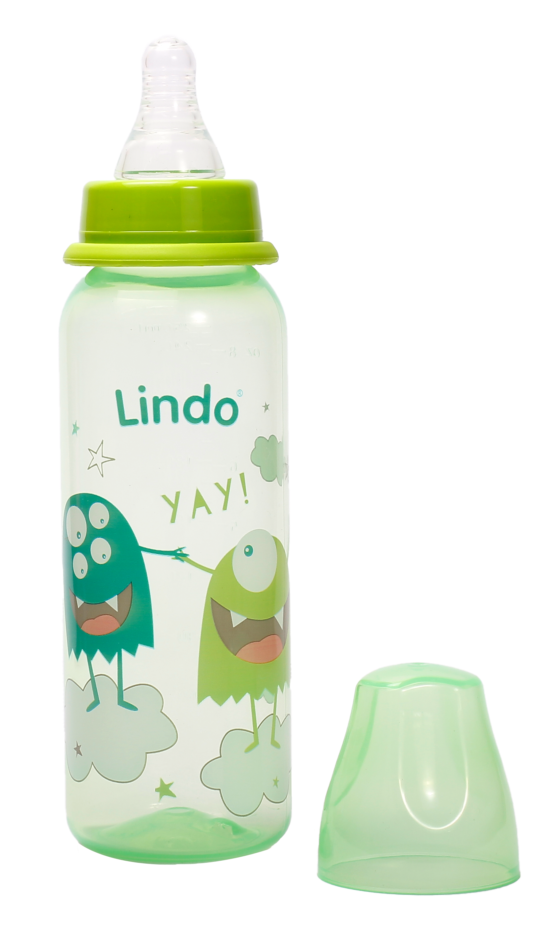 Пляшечка для годування Lindo, з силіконовою соскою, 250 мл, зелений (Li 138 зел) - фото 2
