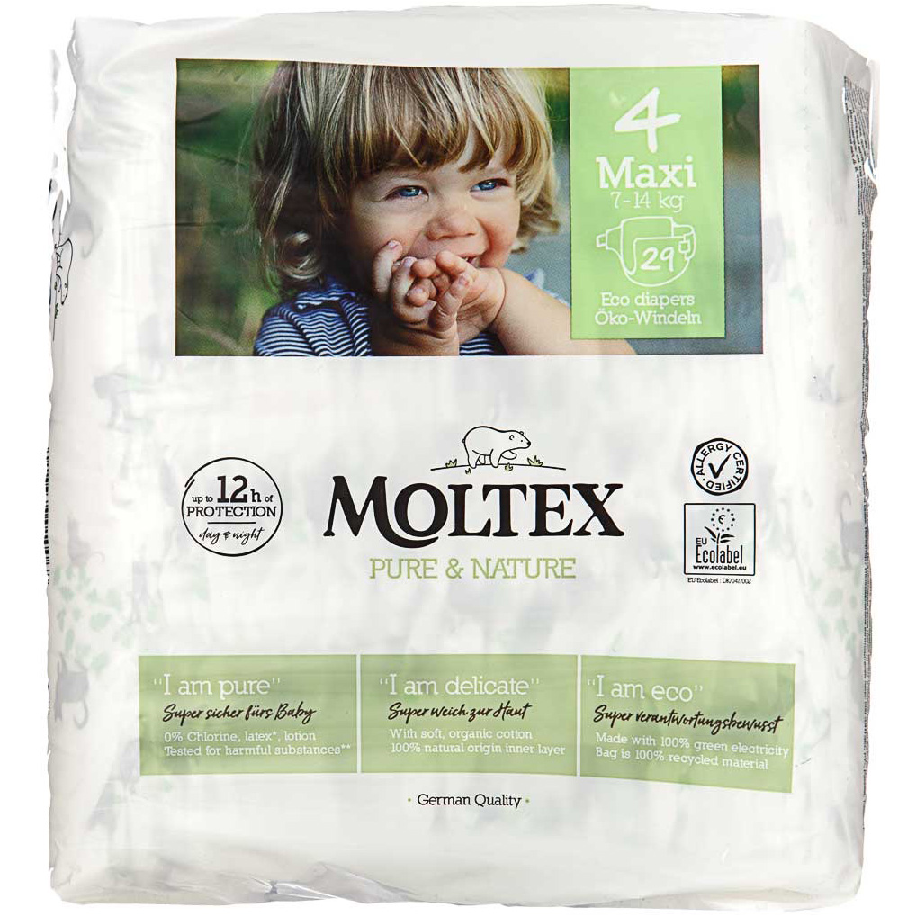 Подгузники-трусики Moltex Pure & Nature Макси (7-14 кг) 29 шт. - фото 1