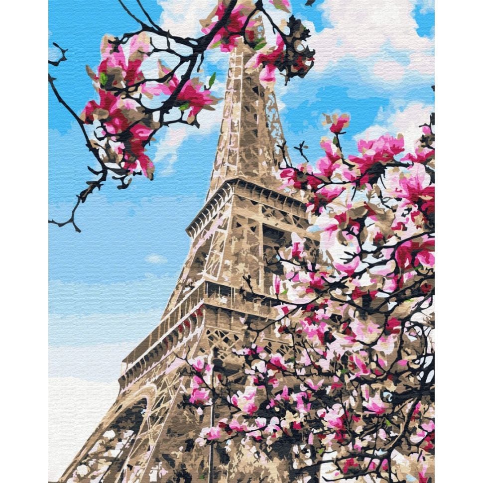 Картина за номерами Brushme Цвітіння магнолій у Парижі GX32320 - фото 1