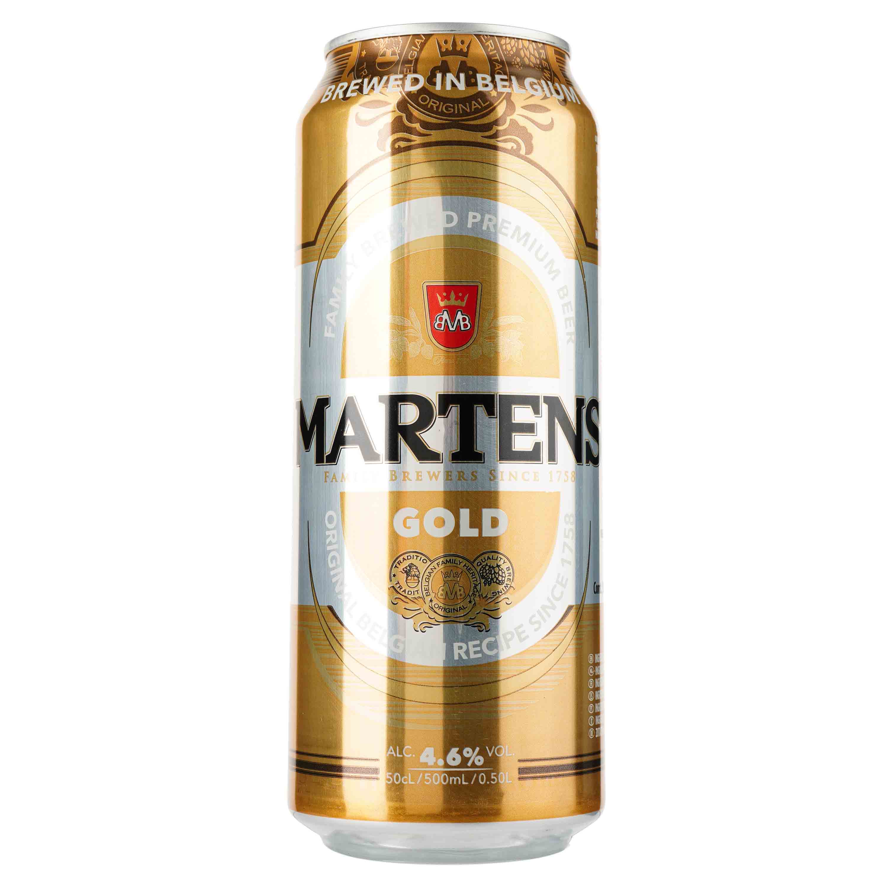 Пиво Martens Gold, светлое, фильтрованное, 4,6%, ж/б, 0,5 л - фото 1