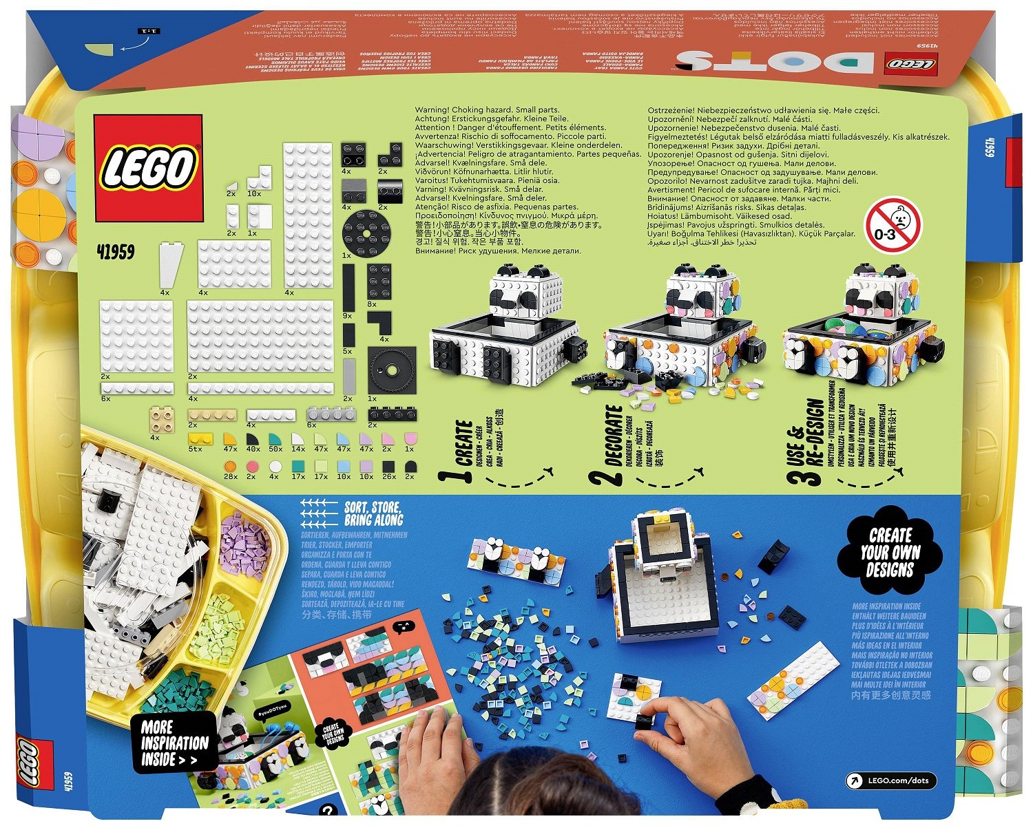 Конструктор LEGO DOTs Ящик с милой пандой, 517 деталей (41959) - фото 8