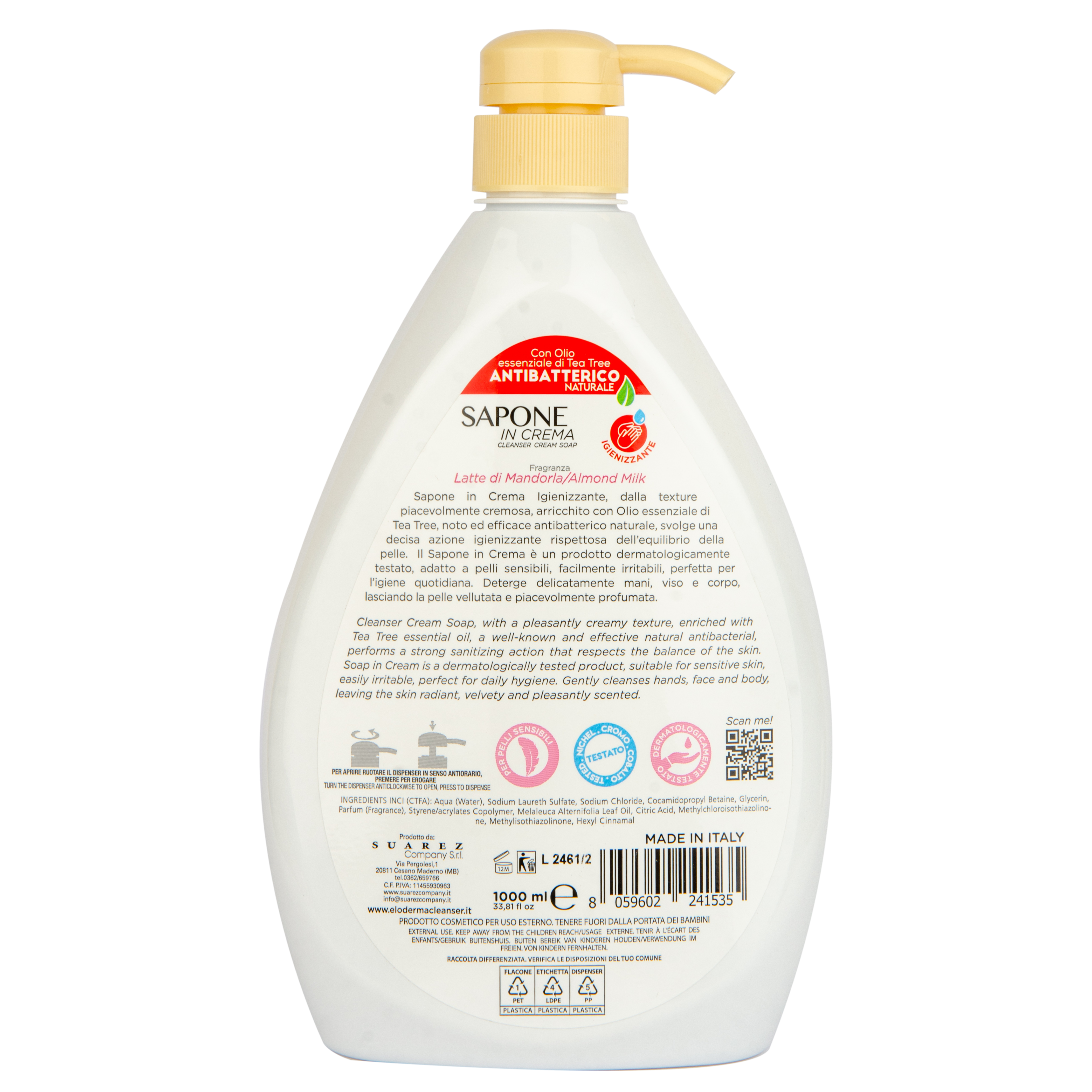 Жидкое крем-мыло Eloderma Миндаль, антибактериальное, 1000 мл (ELSAAl1000) - фото 2