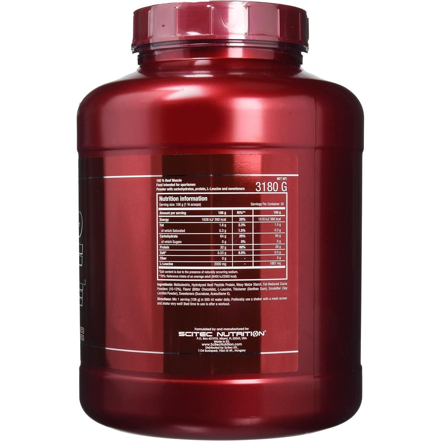 Гейнер Scitec Nutrition Beef Muscle Rich Chocolate 3180 г - фото 3