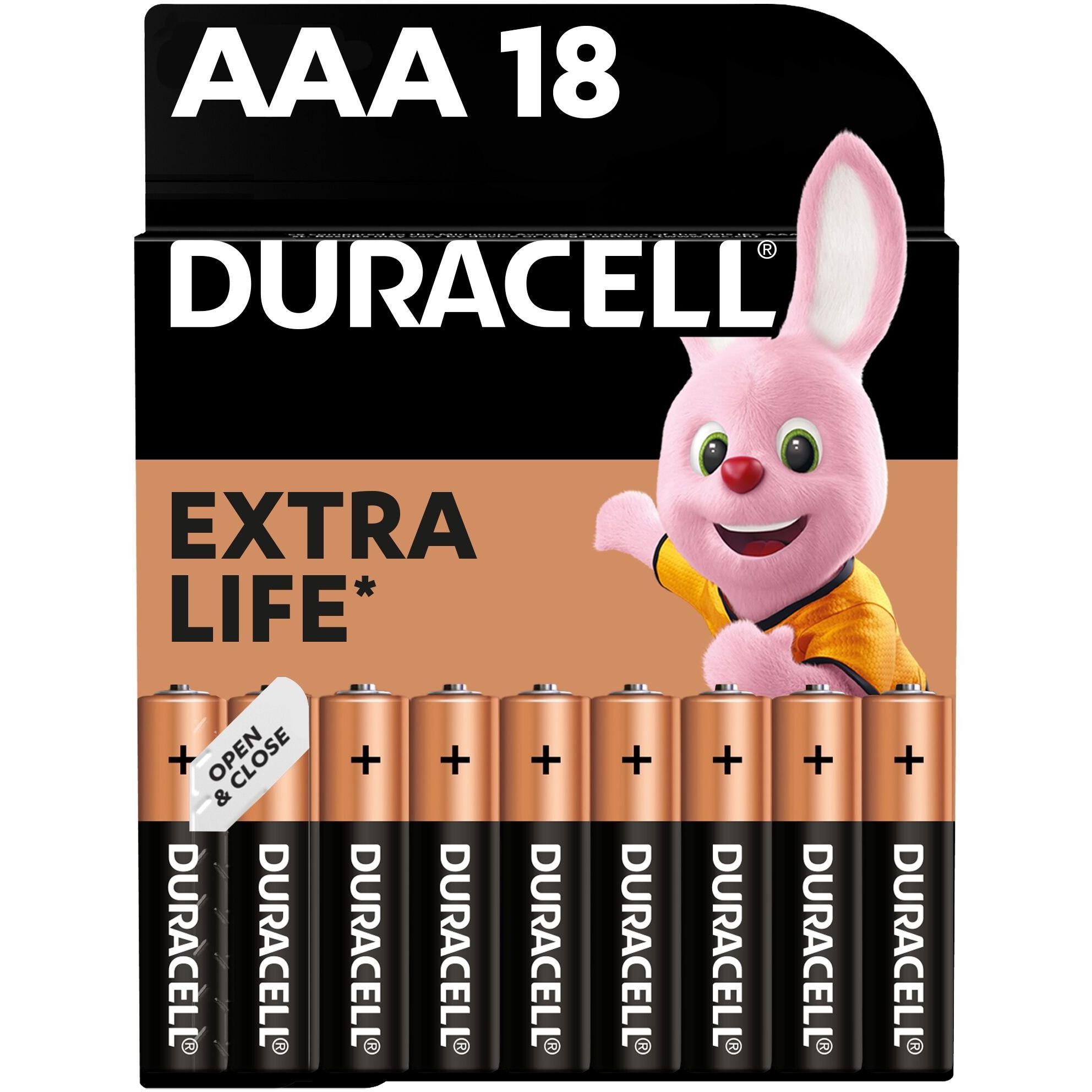 Щелочные батарейки мизинчиковые Duracell 1.5 V AAA LR03/MN2400, 18 шт. (737056) - фото 1