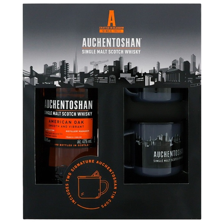 Набір: Віскі Auchentoshan American Oak, 40%, 0,7 л + 2 склянки, в асортименті (884605) - фото 3