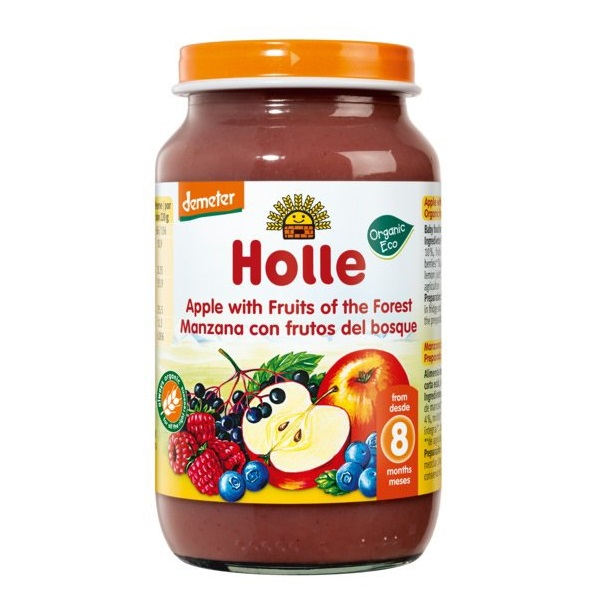 Photos - Baby Food Holle Пюре  Лісові ягоди та яблуко, органічне, 220 г  (32818)