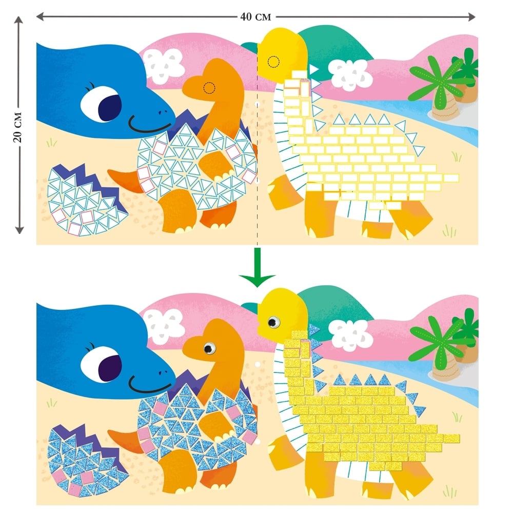 Набір для творчості Avenir Аплікація-мозаїка Динозаври, 600 елементів (CH191594) - фото 10