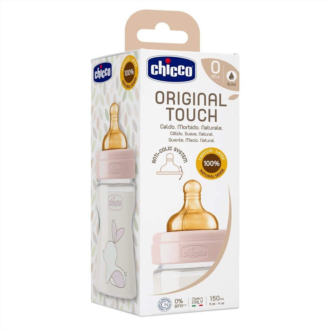 Бутылочка для кормления Chicco Original Touch, с латексной соской, 150 мл, розовый (27610.10) - фото 4