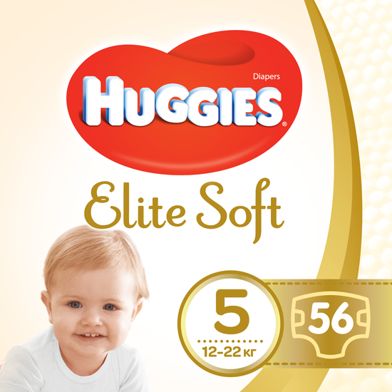 Підгузки Huggies Elite Soft 5 (12-22 кг), 56 шт. - фото 1