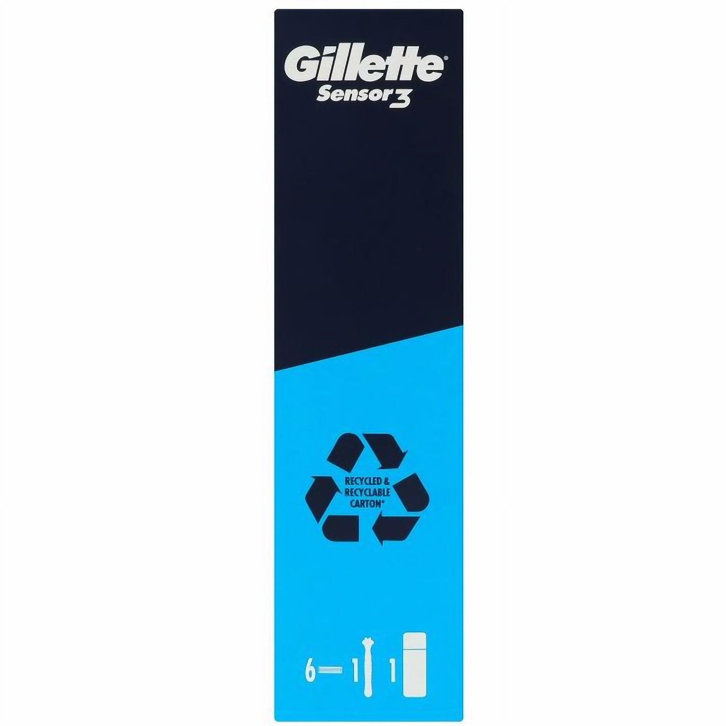 Подарочный набор для мужчин Gillette: бритва Sensor3 + сменные катриджи для бритья 5 шт. + гель для бритья Series Sensitive 75 мл - фото 5